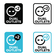 "Dual Outlets" vector information sign