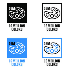 "16 Million Colors" vector information sign