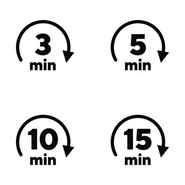 "3, 5, 10, 15 minutes" information symbol