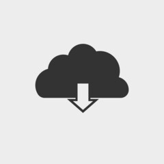 Cloud download vector icon illustration sign 