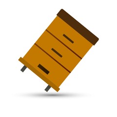 Wooden drawer chest , vector on white background