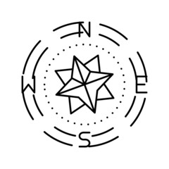 vintage compass line icon vector illustration