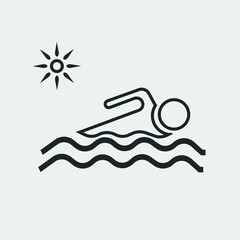 Swimming vector icon illustration sign 