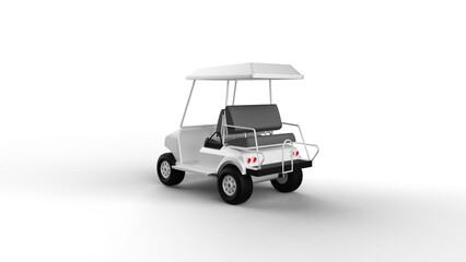 white golf angle side view with shadow 3d render
