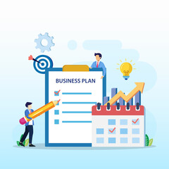 business plan Concept, plan strategy for success illustration vector