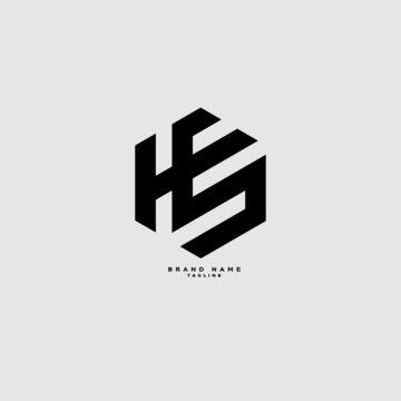 Logo Initial HES,HSE,ESH,EHS,SEH,SHE letters Template. Hexagon shape concept.