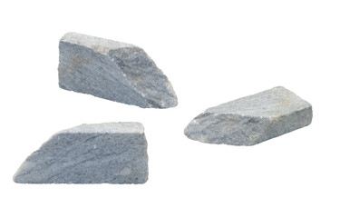 gray rock stone set isolated on white background,Clipping path