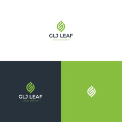 GLJ LEAF LOGO DESIGN TEMPLATE