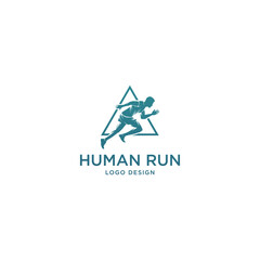 HUMAN RUNNING LOGO DESIGN VECTOR.