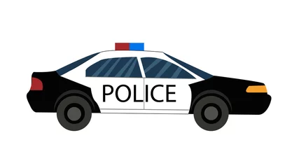 Zelfklevend Fotobehang Police car vector illustration © nezezon