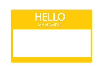 Hello, my name is introduction flat label © nezezon