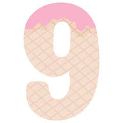 Number nine in the form of ice cream