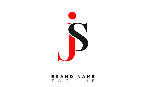 Alphabet letters Initials Monogram logo JS, SJ, J and S