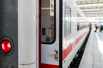 End of commuter train in station