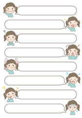トーク画面　セリフ枠（女の子）ツインテール