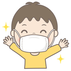 Fototapeta premium マスク着用の男の子 