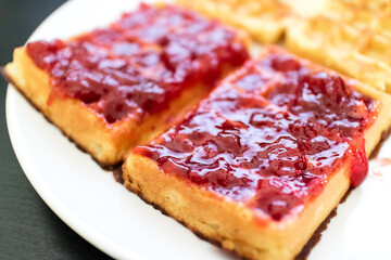 Close up on delicious fruit pastry dessert