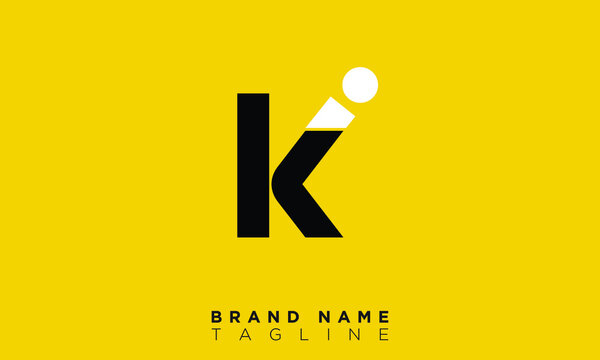 Ik letter logo design with simple style Royalty Free Vector