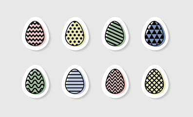 Easter eggs. Icon set. Vector