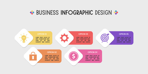 Business infographic with icons. Diagram design. Vector