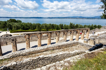 Ruins of an ancient building with columns