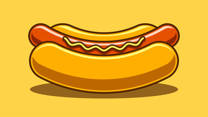 Cartoon hot dog with mustard