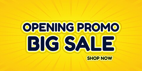 Opening promo big sale banner. grand opening sale banner.