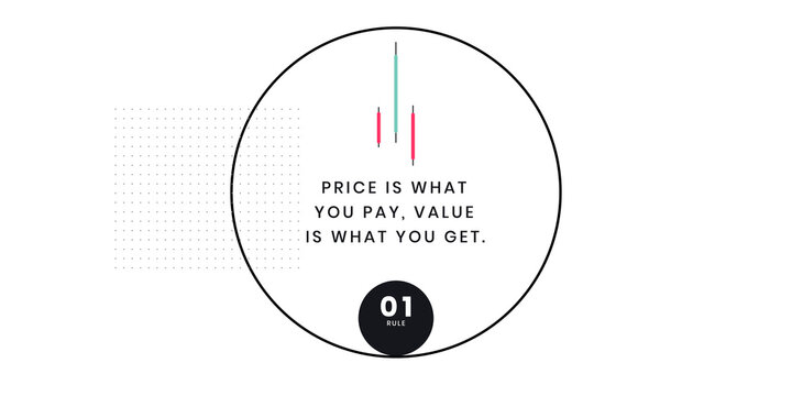 Text quote and way of saying in the stock market.Popular sentence among retail investors and seasoned. investors. Modern graphic inside a circle, good for poster and print
