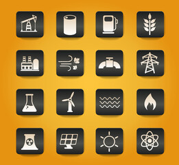 power generation icon set