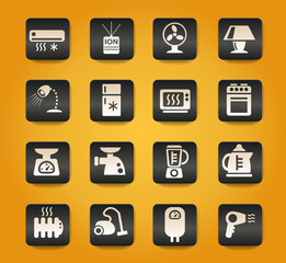 home appliances icon set