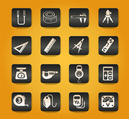 measuring tools icon set