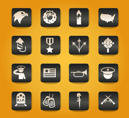 memorial day icon set