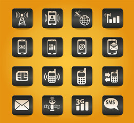 mobile connection icon set