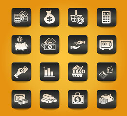 hand and money icon set