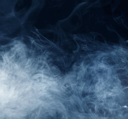 Smoke over black background. Fog or steam texture.