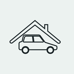Fototapeta na wymiar Home garage vector icon illustration sign 