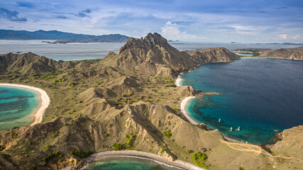 Padar Island in Komodo National Park, Indonesia. This island is one of three islands where the komodo lives.