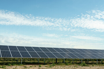 Field of solar panels to generate green and sustainable energy for the industries in the area.