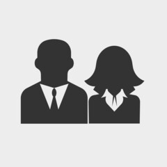 Businessmen in suits vector icon illustration sign 