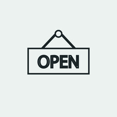 Open store vector icon illustration sign 