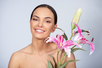 portrait of a woman with orchid