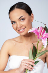 portrait of a woman with orchid