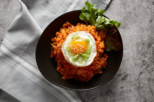 Kim chi fried rice in bowl