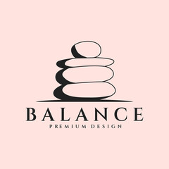 stone line art logo vector symbol illustration design, river stone of pile logo design