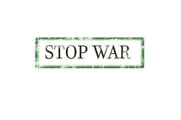 stop War grunge rubber stamp