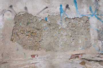 Texture of old gray concrete wall