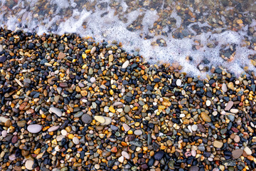 Colorful small pebbles or stones gravel texture