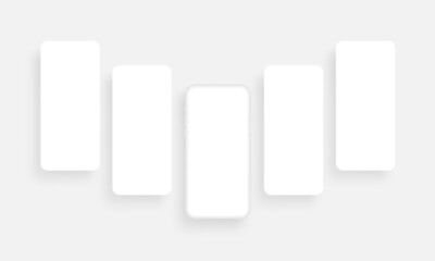 Clay Phone Mockup with Mobile Web Pages. Vector Illustration