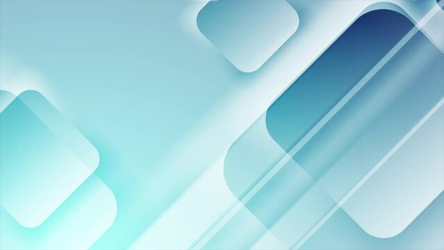 Bright blue geometric tech motion background with glossy squares. Seamless looping. Video animation Ultra HD 4K 3840x2160