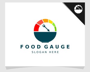 fast food delivery dial gauge logo vector icon illustration